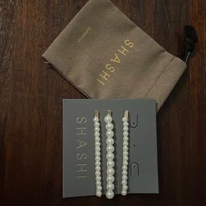 Shashi Pearl Hair Clips (3), brand new